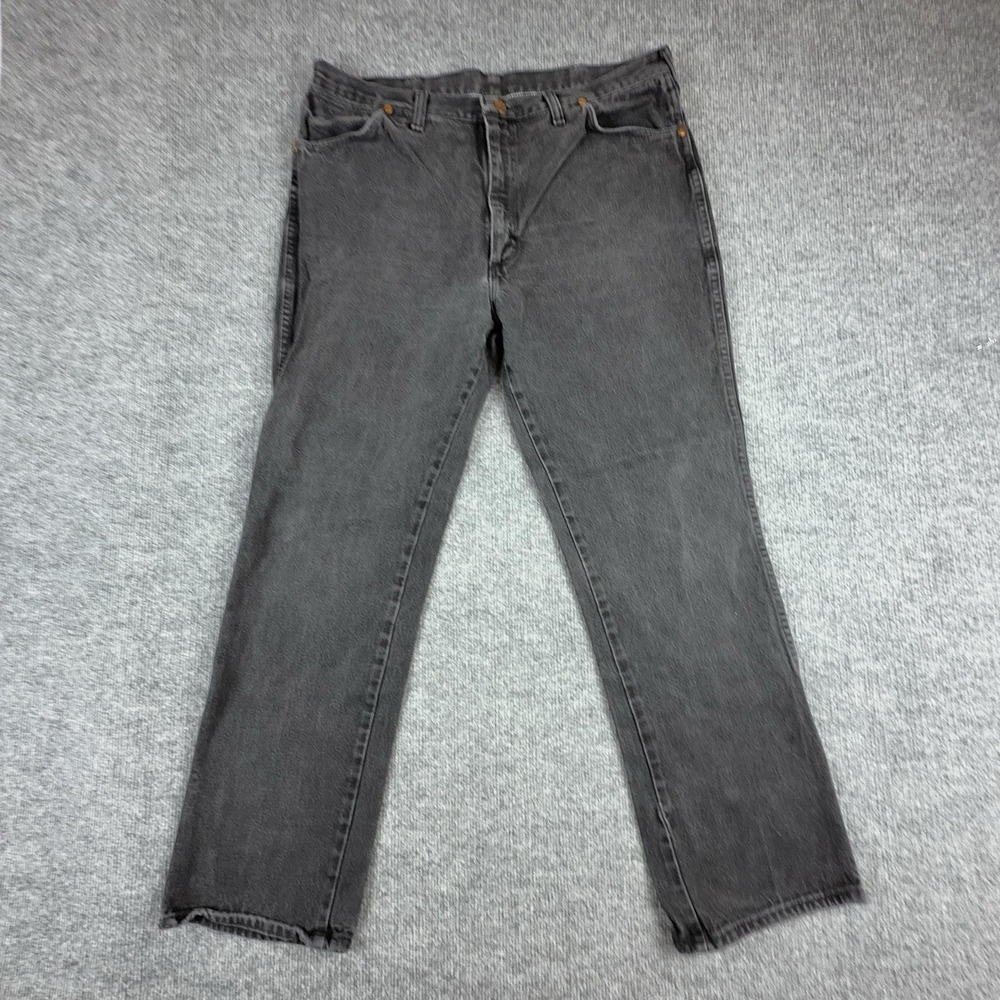 Wrangler Jeans Mens 38x32 936WBK Regular Straight Charcoal Wash Cowboy Cut Denim